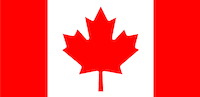 maple leaf on white background with with two red bars on either side